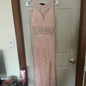 Pink Lacey Prom/ Formal Dress